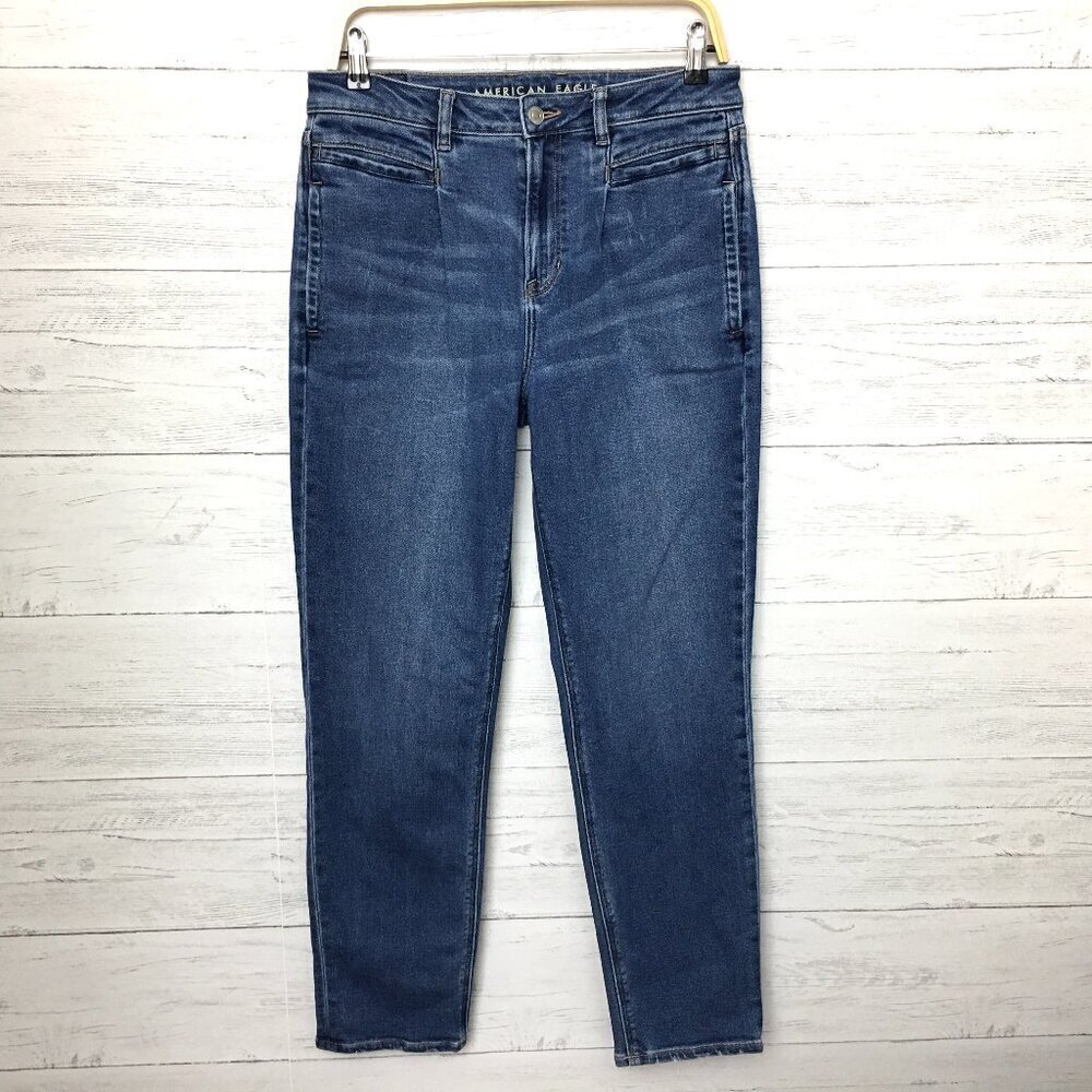 American Eagle Outfitters Mom Jeans High Rise Stretch Straight Leg size 8L